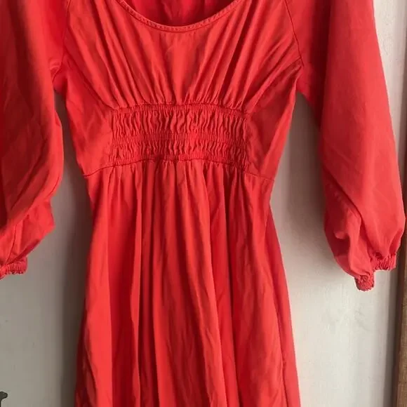 ALEXIS Shae Smocked-waist Dress Poppy - Picture 5 of 13